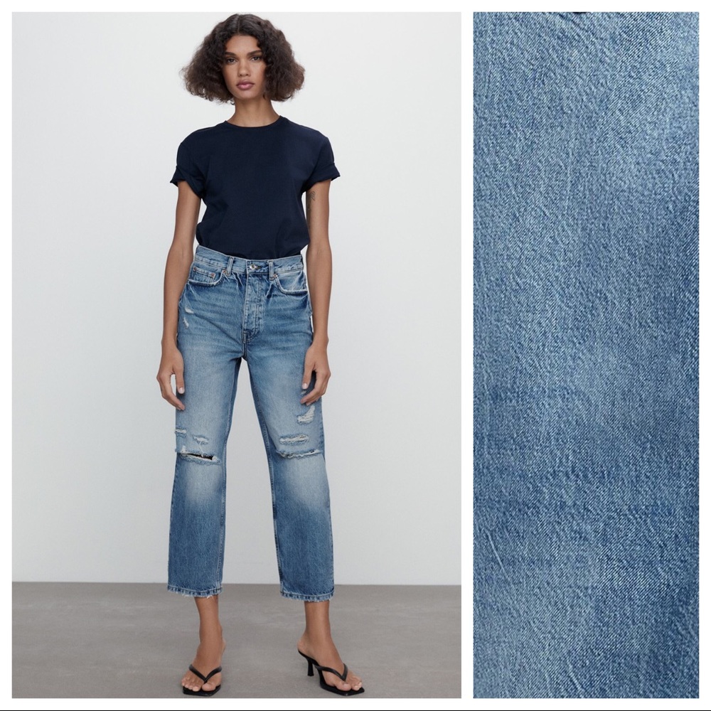 NWT. Zara Blue ZW Signature High Waist Denim Jeans. Fits size 4
